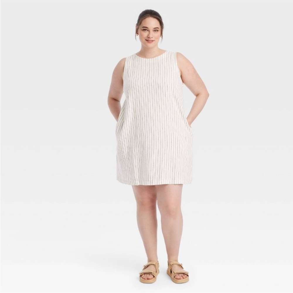 A New Day Women's Linen Mini Shift Dress